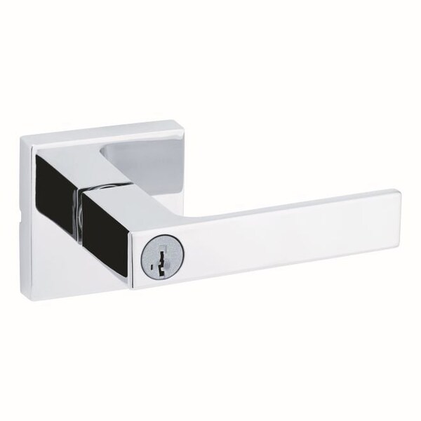 Singapore Lever , Square Rose Entry Door Lock SmartKey , RCAL Latch, RCS Strike Bright Chrome Finish